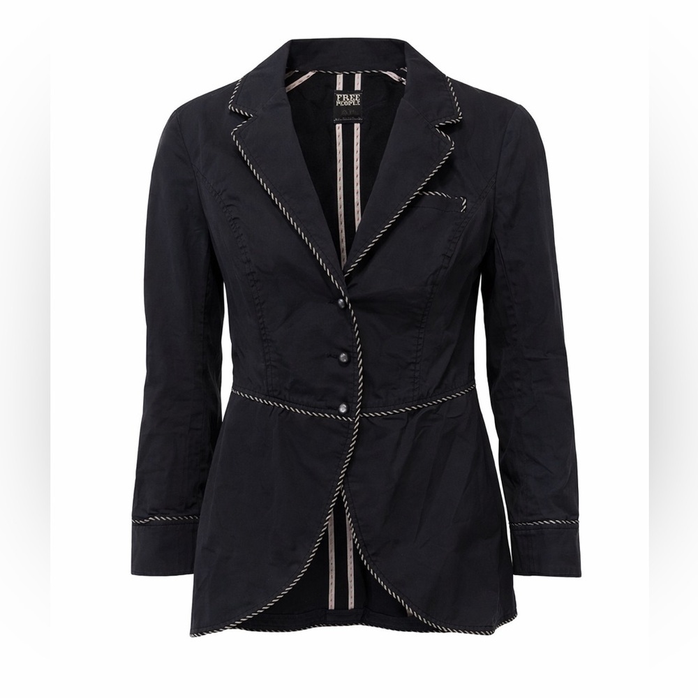Free People black trimmed blazer, size 10